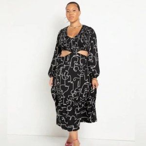 Eloquii Smocked Bodice Midi Dress